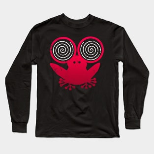 Hypnotic Abstract Frog - Red Long Sleeve T-Shirt